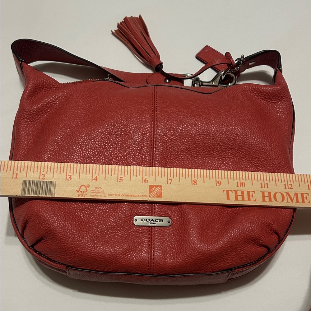Coach Peach Leather Hobo Shoulder Bag - Picture 7 of 12